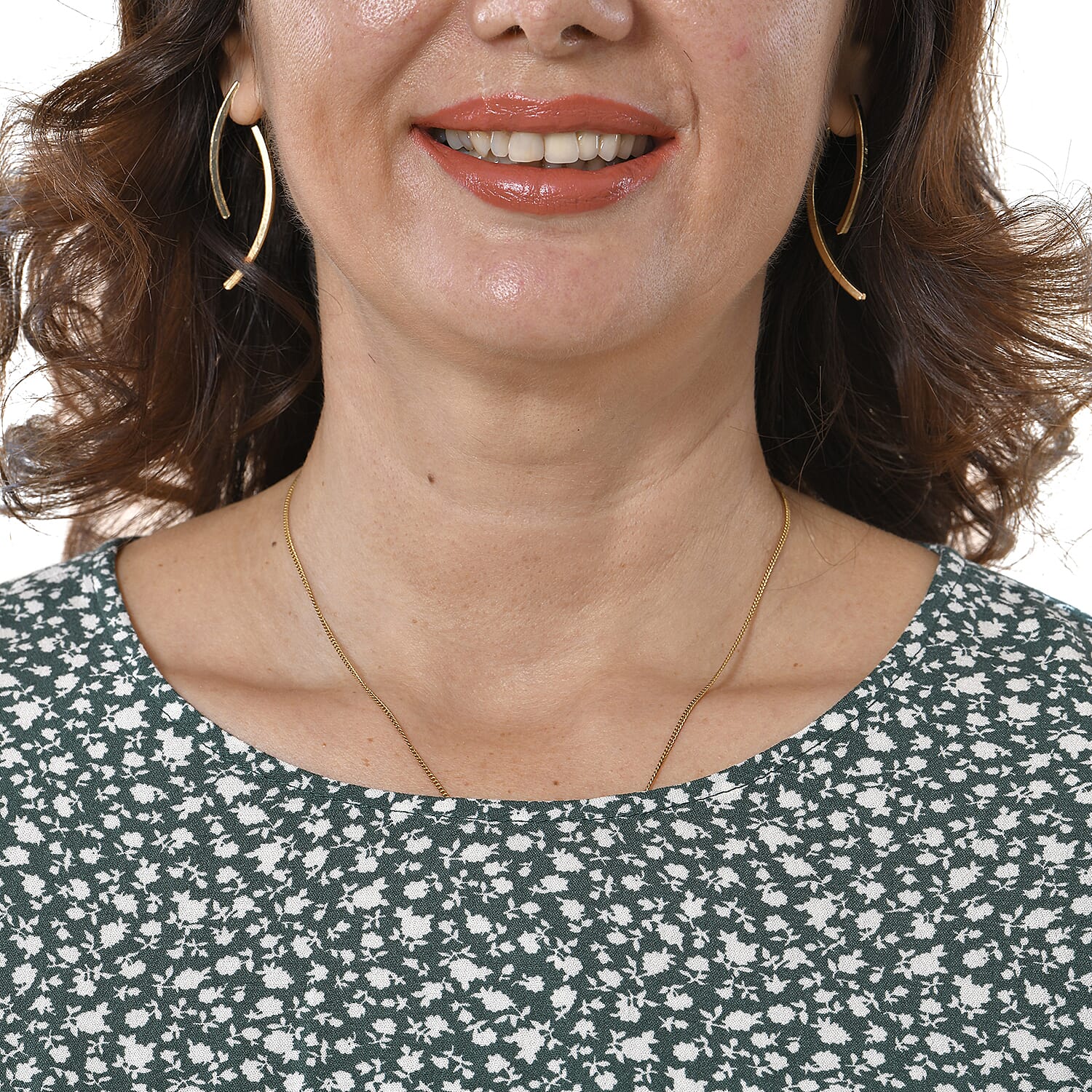 TAMSY 100% Viscose Floral Pattern Dress (Size XXL, 24-26) - Teal Green