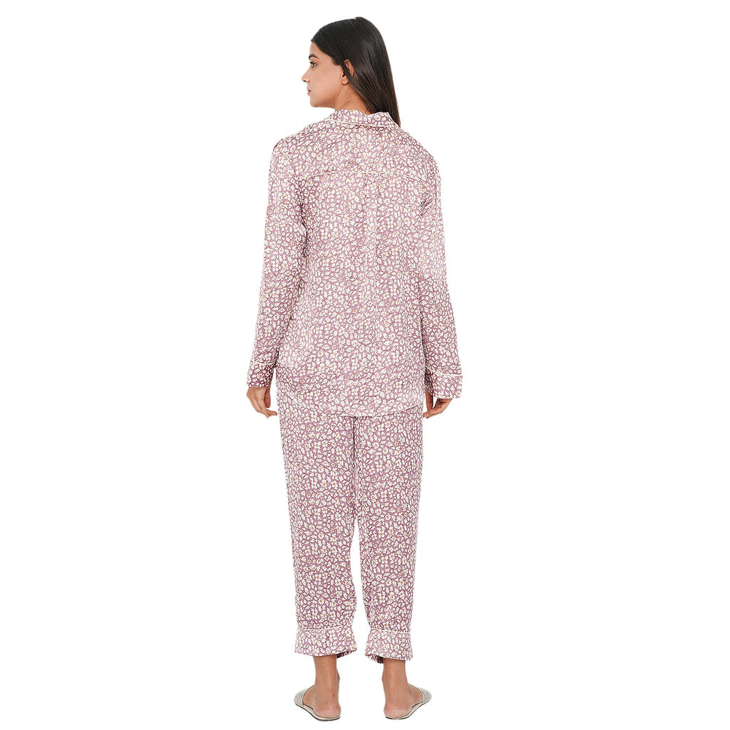 TAMSY Floral Pattern Nightwear Set (Size S) - Light Pink