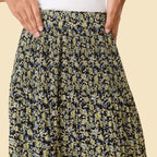 TAMSY Floral Pattern Skirt (Size M,12 - 14) - Green & Black