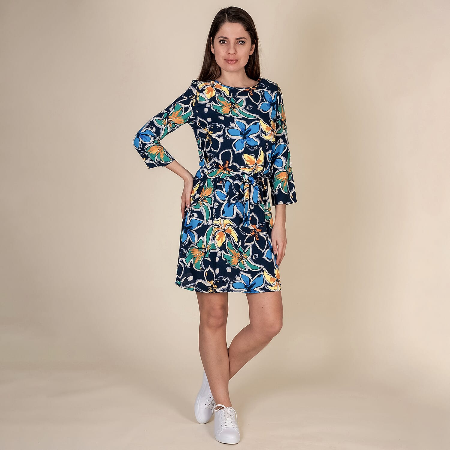 100% Viscose Floral Pattern Dress