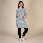TAMSY 100% Viscose Heart Pattern Plum Top(Size L,16-18) - White & Multi