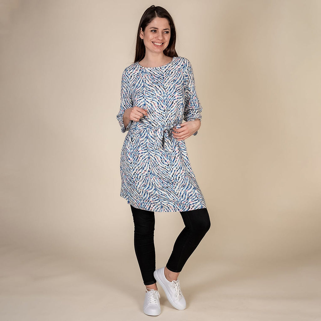 TAMSY 100% Viscose Heart Pattern Plum Dress (Size XXL,24-26) - White & Multi