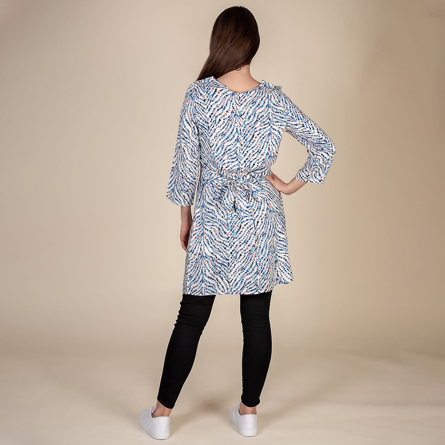 TAMSY 100% Viscose Heart Pattern Plum Dress (Size XXL,24-26) - White & Multi