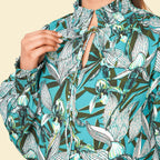 TAMSY Floral Pattern Top (Size 20) - Green
