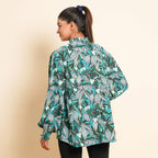 TAMSY Floral Pattern Top (Size 22) - Green
