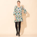 TAMSY 100% Viscose Printed Crepe Top (Size 10) - Multi