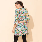 TAMSY 100% Viscose Printed Crepe Top (Size 10) - Multi