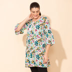 TAMSY 100% Viscose Printed Crepe Top (Size 10) - Multi