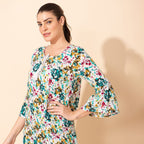 TAMSY 100% Viscose Printed Crepe Top (Size 20) - Multi