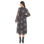 TAMSY Floral Pattern Dress (Size XL, 20-22) - Black