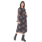 TAMSY Floral Pattern Dress (Size XL, 20-22) - Black