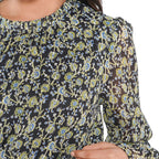 TAMSY Floral Pattern Dress (Size M, 12-14) - Green - Black