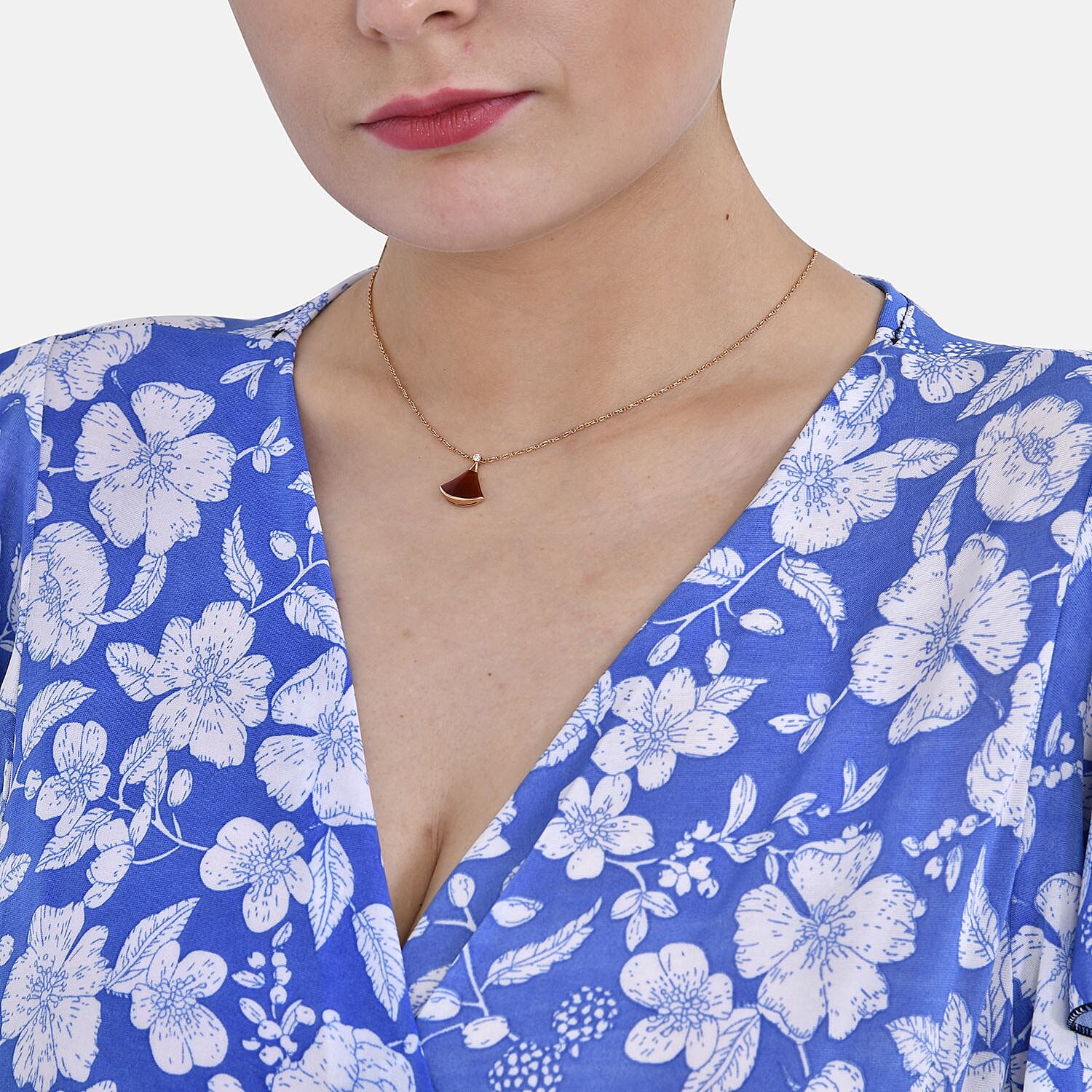 TAMSY Rose Pattern Flutter Sleeves Smocked Midi Dress (One Size, 8-16) - Blue