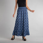 TAMSY 100% Viscose Skirt (Size 16, 96x 89 Cm) - Navy Blue