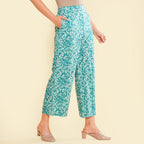 TAMSY 100% Viscose Printed Palazzo (Size S) - Green