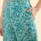 TAMSY 100% Viscose Printed Palazzo (Size S) - Green