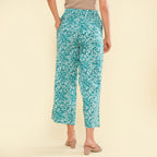 TAMSY 100% Viscose Printed Palazzo (Size XXL) - Green