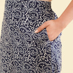 TAMSY 100% Viscose Printed Palazzo (Size XXL) - Navy