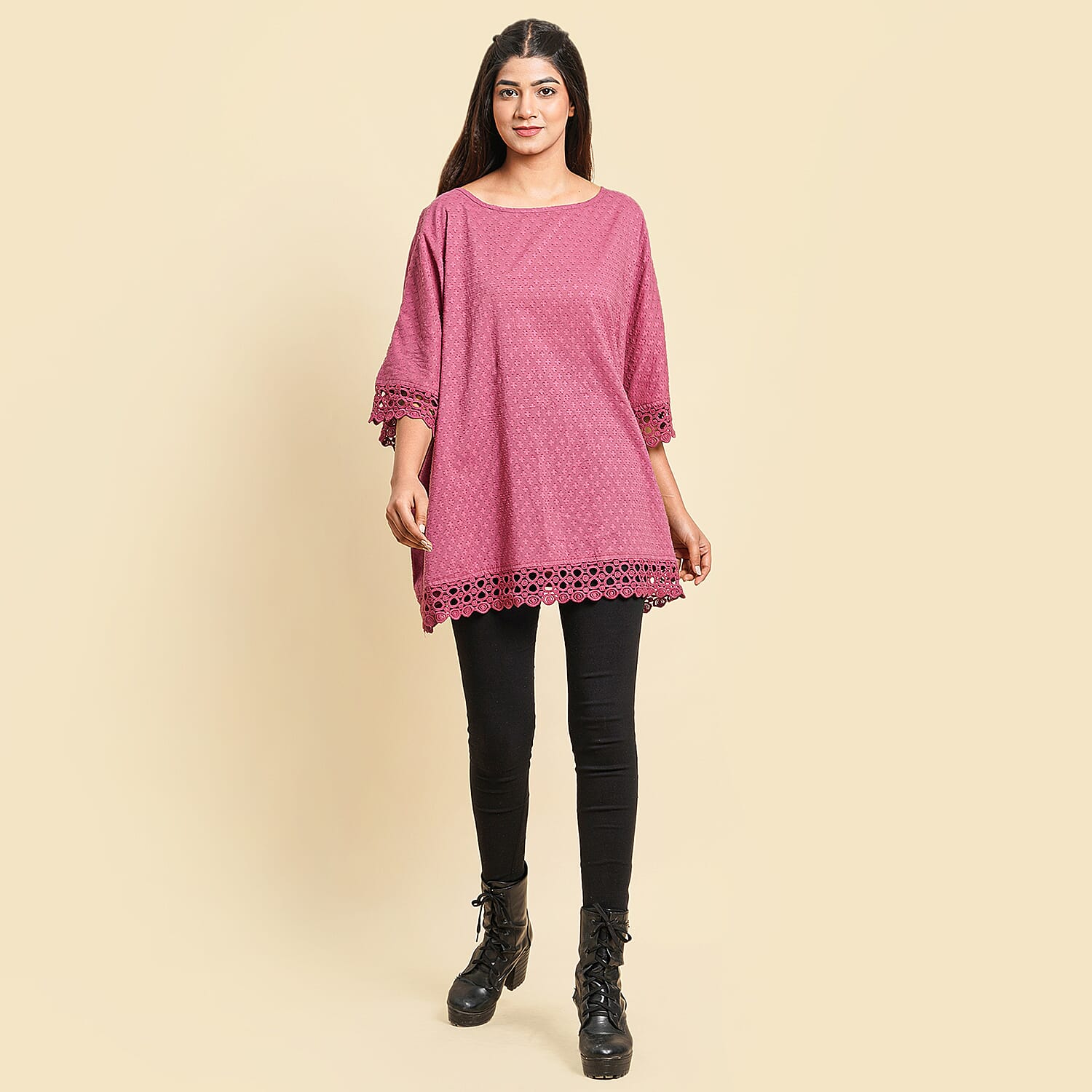 TAMSY 100% Cotton Top (Curve Size 20-26) - Pink