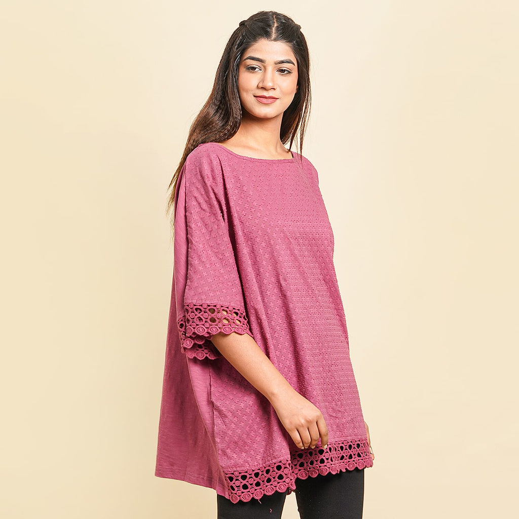 TAMSY 100% Cotton Top (Curve Size 20-26) - Pink