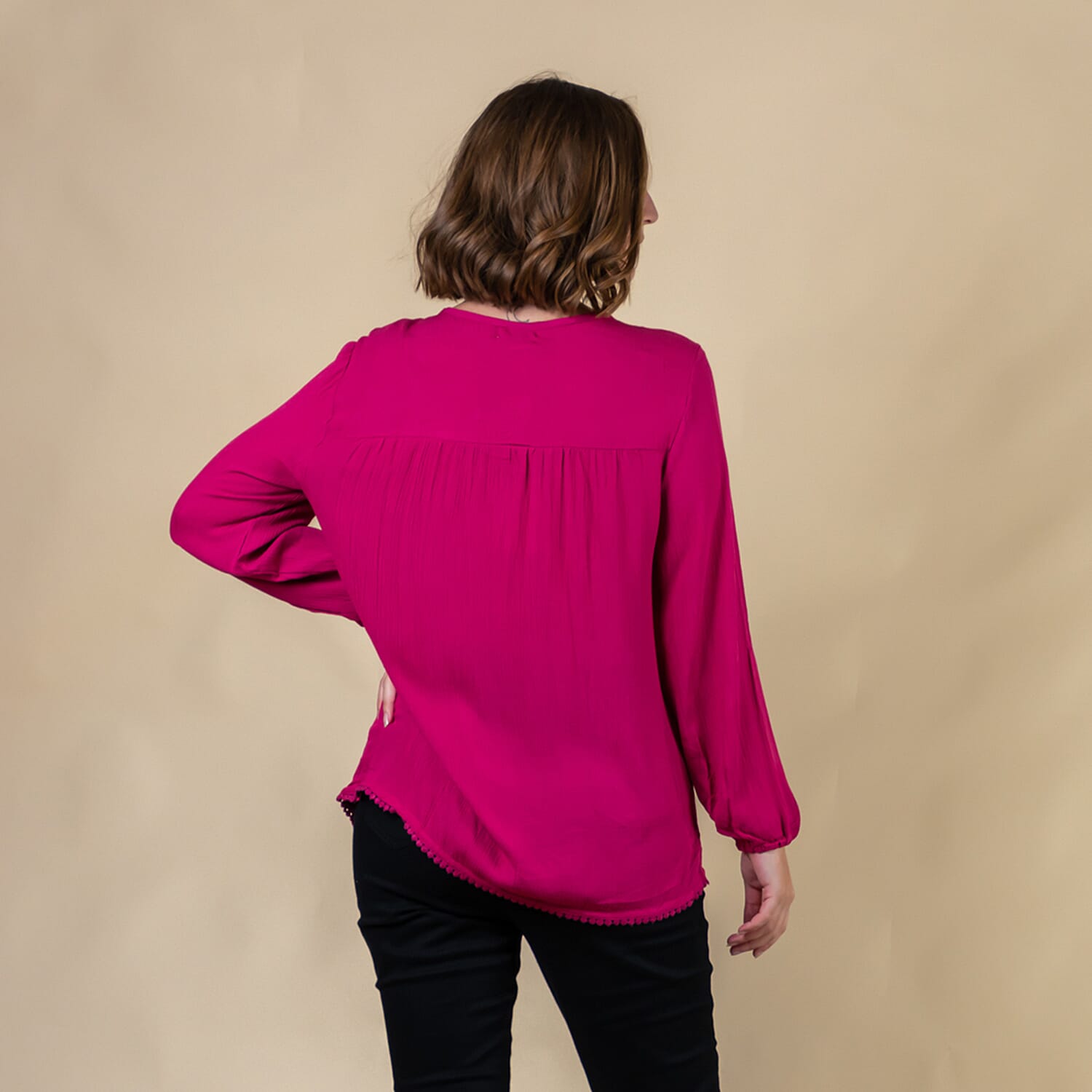 TAMSY 100% Viscose Plain Top (Size 12) - Pink