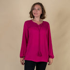 TAMSY 100% Viscose Plain Top (Size 18) - Pink