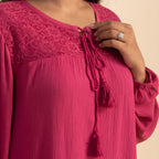 TAMSY 100% Viscose Plain Top (Size 18) - Pink