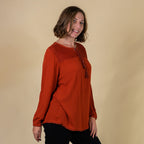 TAMSY 100% Viscose Plain Top (Size 18) - Red