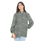 TAMSY Leaf Pattern Top (Size 22) - Dark Green
