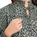 TAMSY Leaf Pattern Top (Size 22) - Dark Green