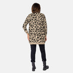 TAMSY Leopard Print Cardigan (Size XL) - Peach and Black