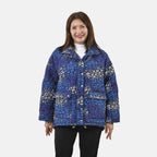 TAMSY Leopard Pattern Padded Long Sleeves Coat (Size M,12-14)- Blue