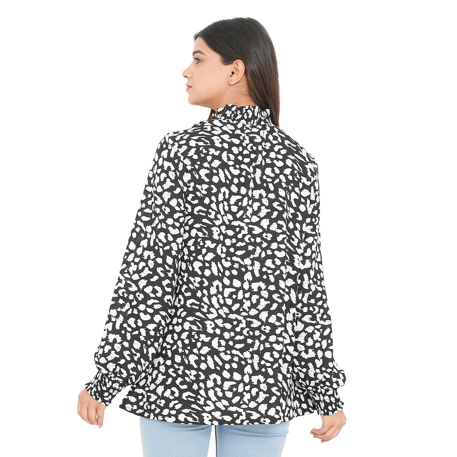 TAMSY Leaf Pattern Top (Size 24) - Black