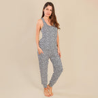 Tamsy Jersey Lounge Cuffed Joggers (Size S,8-10) - Black - White