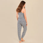 Tamsy Jersey Lounge Cuffed Joggers (Size S,8-10) - Black - White