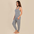 Tamsy Jersey Lounge Cuffed Joggers (Size S,8-10) - Black - White