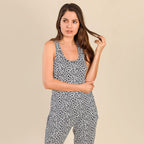 Tamsy Jersey Lounge Cuffed Joggers (Size S,8-10) - Black - White