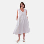TAMSY Linen Blend Umbrella Dress (Size - One Size) - Ivory