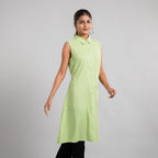 TAMSY 100% Viscose Long Length Sleeveless Top (Size-12) - Oil Green