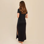 Tamsy Jersey Long Lounge Dress (Size XL, 20-22) - Black