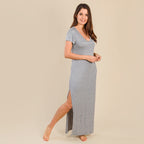 Tamsy Jersey Long Maxi Dress (Size XXL,24-26) - Grey