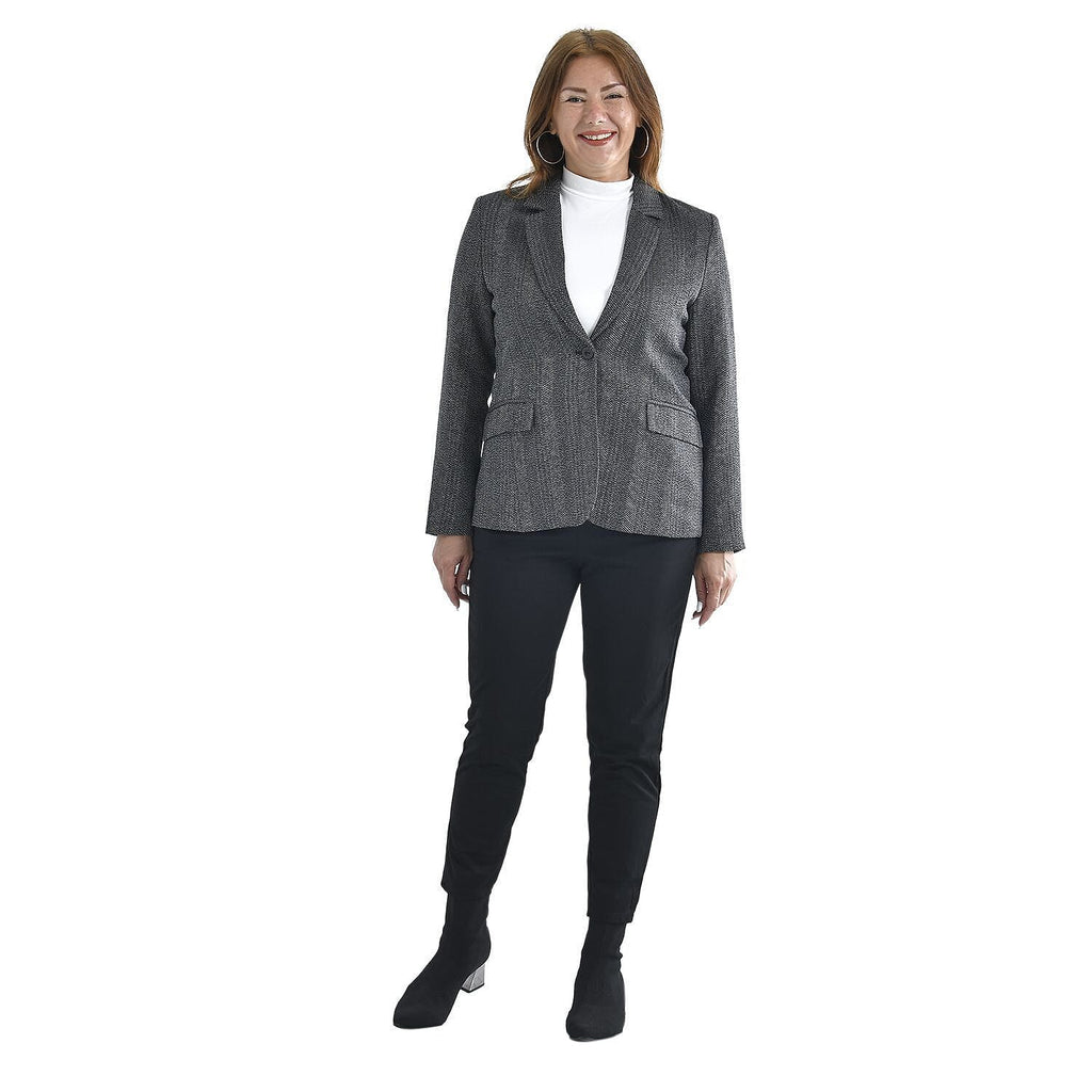 TAMSY Long Sleeves Blazer with Notched Lapel Collar (Size S,8-10) - Grey