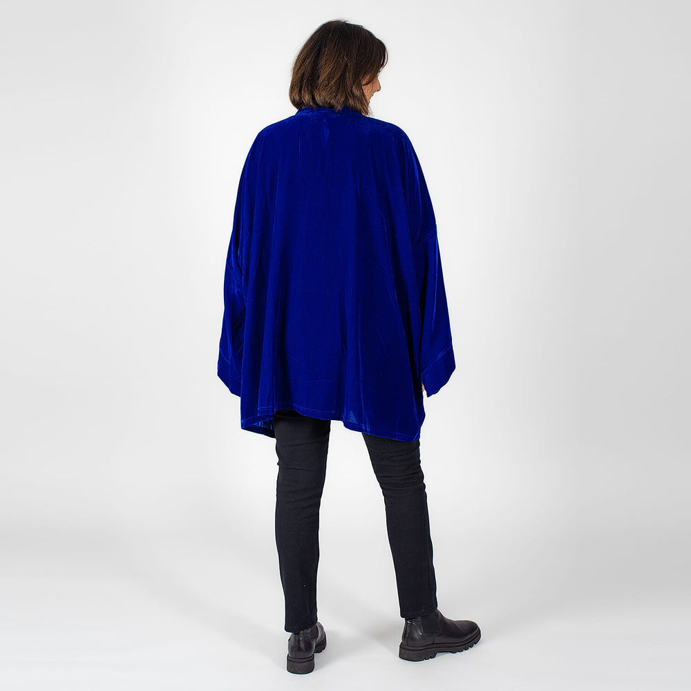 TAMSY - Long Sleeves Open- Front Kimono (One Size 8-18) - Blue