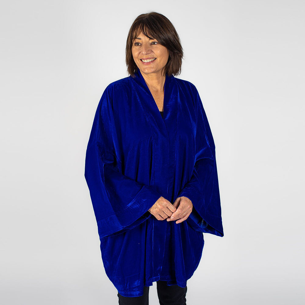 TAMSY - Long Sleeves Open- Front Kimono (One Size 8-18) - Blue