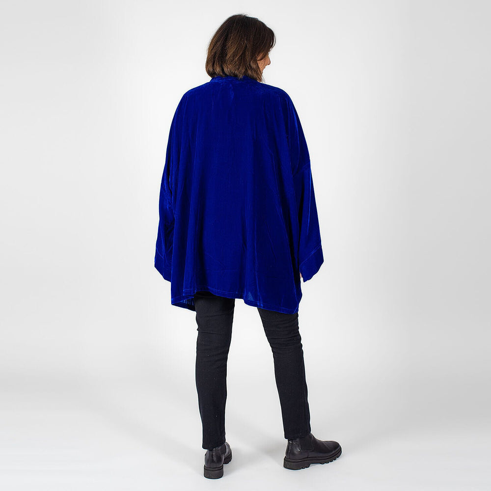 TAMSY - Long Sleeves Open- Front Kimono (One Size 8-18) - Blue