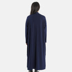 TAMSY Long Viscose Jersey Cardigan with Pocket (Size M,12-14) - Navy Blue
