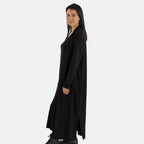 TAMSY Long Viscose Jersey Cardigan with Pocket (Size XXL,24-26) - Black