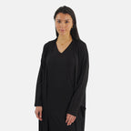 TAMSY Long Viscose Jersey Cardigan with Pocket (Size XXL,24-26) - Black