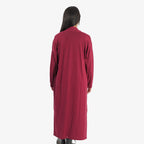 TAMSY Long Viscose Jersey Cardigan with Pocket (Size XXL,24-26) - Cranberry