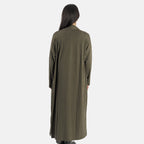 TAMSY Long Viscose Jersey Cardigan with Pocket (Size XXL,24-26) - Olive Green